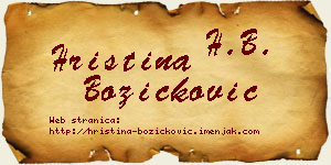 Hristina Božičković vizit kartica